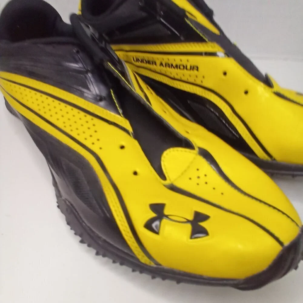 Under Armour Football Cleats Men 11 Scouting Combine Yellow Black No Laces